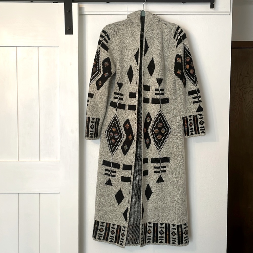 Southwestern style hooded sweater